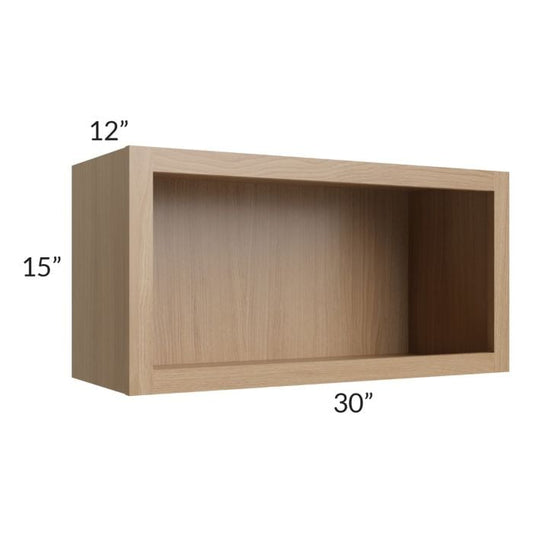 RTA Asheville Rift Oak Shaker 30" x 15" Wall Open Cabinet