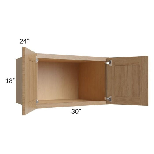 RTA Asheville Rift Oak Shaker 30" x 18" x 24" Wall Cabinet