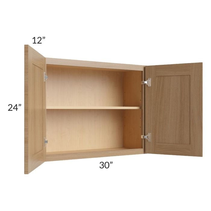 RTA Asheville Rift Oak Shaker 30" x 24" Wall Cabinet - Both Finished Sides