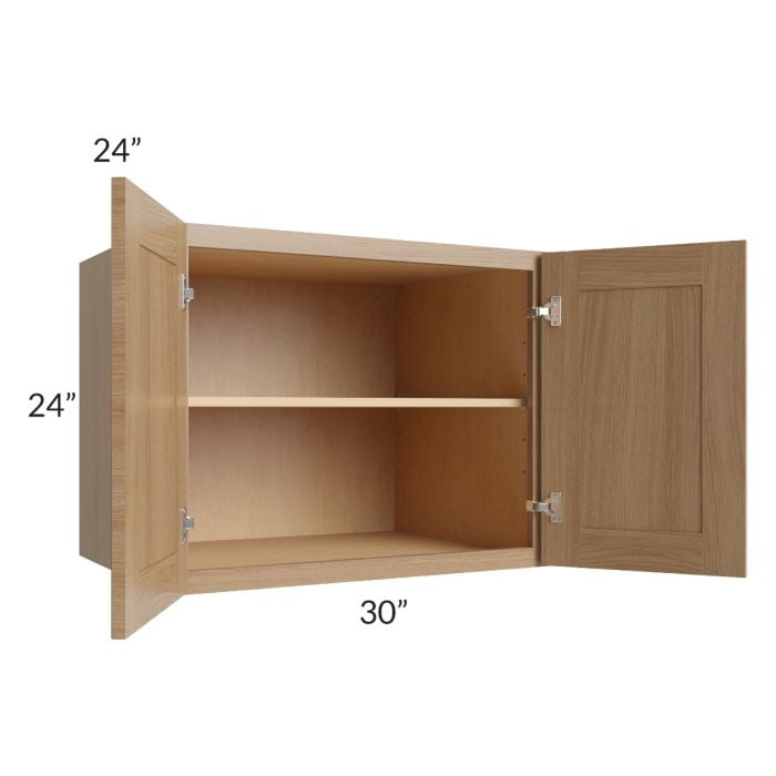RTA Asheville Rift Oak Shaker 30" x 24" x 24" Wall Cabinet