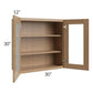 RTA Asheville Rift Oak Shaker 30" x 30" Wall Glass Door Cabinet with 1 Decorative End Panel