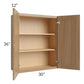 RTA Asheville Rift Oak Shaker 30" x 36" Wall Cabinet - Left Finished Side with 2 Decorative End Panels