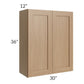 RTA Asheville Rift Oak Shaker 30" x 36" Wall Cabinet with 2 Decorative End Panel