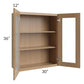 RTA Asheville Rift Oak Shaker 30" x 36" Wall Glass Door Cabinet with 2 Decorative End Panels