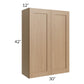 RTA Asheville Rift Oak Shaker 30" x 42" Wall Cabinet - Both Finished Sides with 2 Decorative End Panels