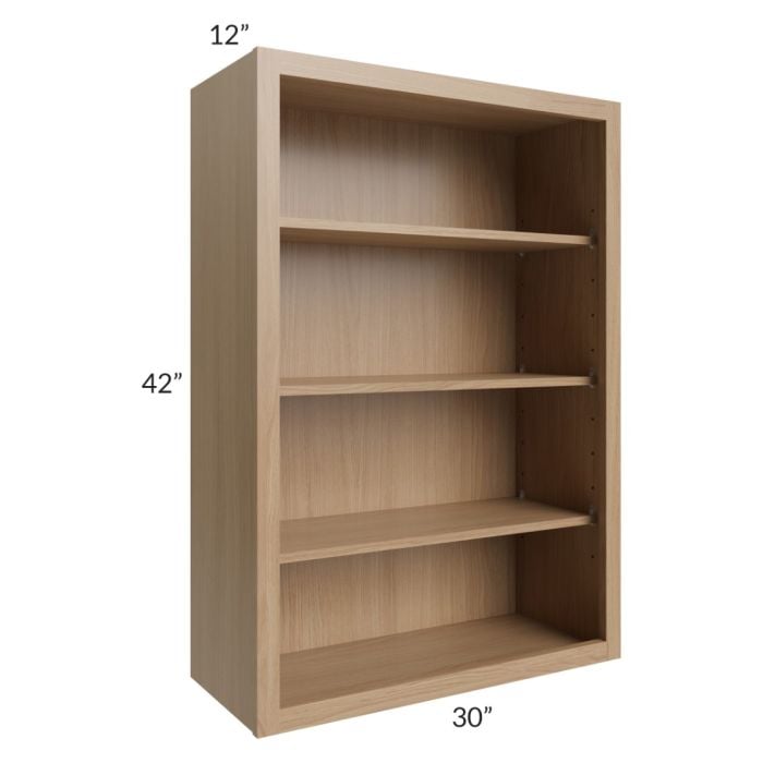 RTA Asheville Rift Oak Shaker 30" x 42" Wall Open Cabinet