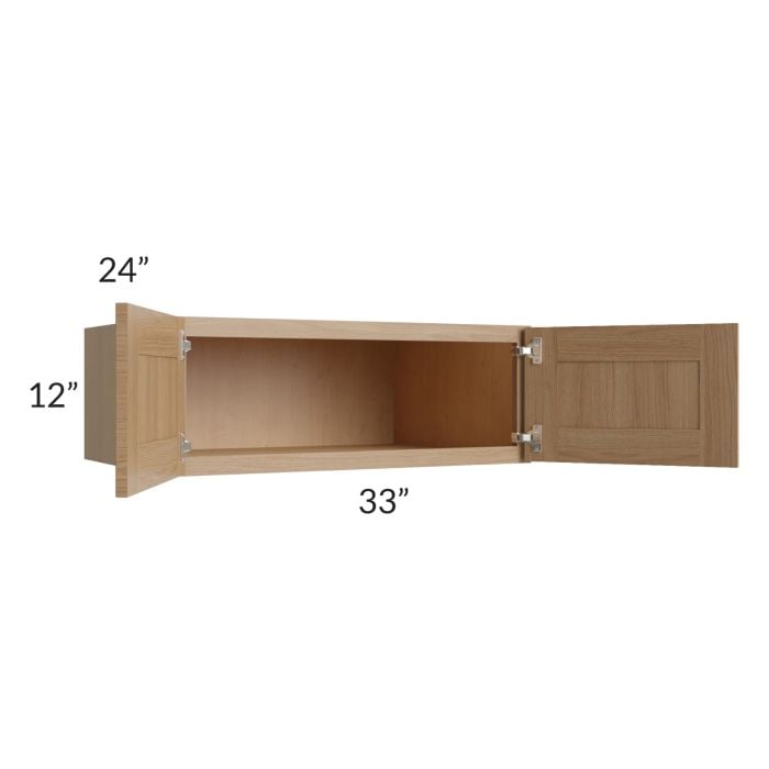 RTA Asheville Rift Oak Shaker 33" x 12" x 24" Wall Cabinet