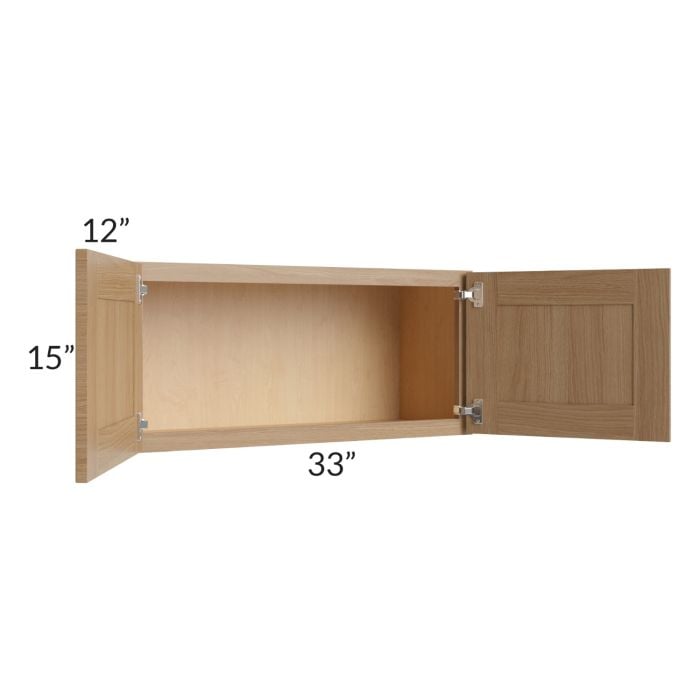 RTA Asheville Rift Oak Shaker 33" x 15" Wall Cabinet