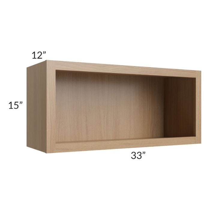RTA Asheville Rift Oak Shaker 33" x 15" Wall Open Cabinet