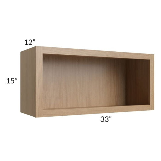 RTA Asheville Rift Oak Shaker 33" x 15" Wall Open Cabinet
