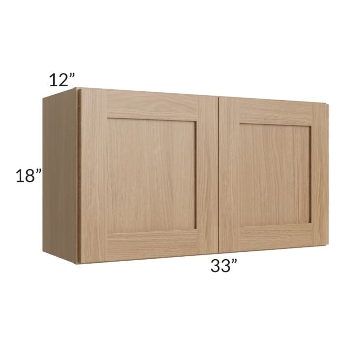 RTA Asheville Rift Oak Shaker 33" x 18" Wall Cabinet - Both Finished Sides