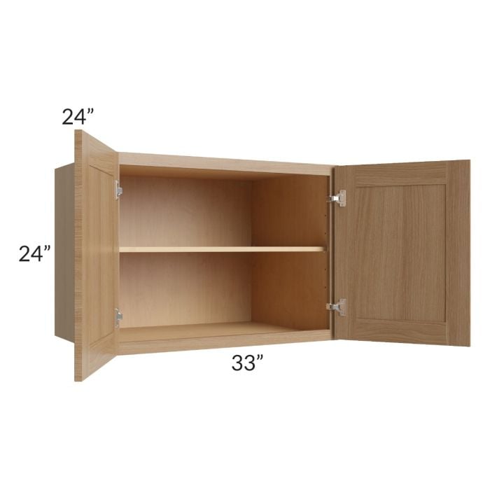 RTA Asheville Rift Oak Shaker 33" x 24" x 24" Wall Cabinet