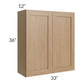RTA Asheville Rift Oak Shaker 33" x 36" Wall Cabinet - Both Finished Sides