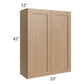 RTA Asheville Rift Oak Shaker 33" x 42" Wall Cabinet - Both Finished Sides with 1 Decorative End Panel