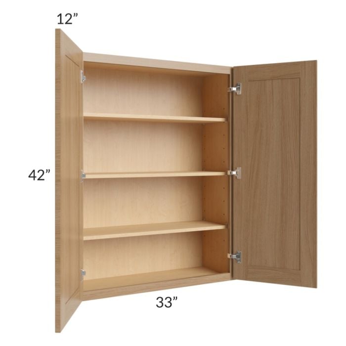 RTA Asheville Rift Oak Shaker 33" x 42" Wall Cabinet