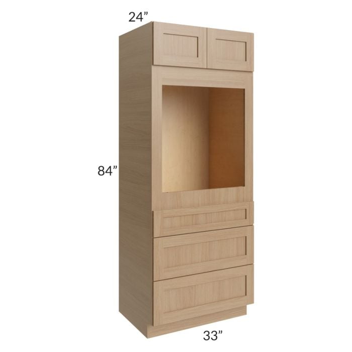 RTA Asheville Rift Oak Shaker 33" x 84" Universal Oven Cabinet with 1 Decorative End Panel