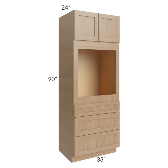 RTA Asheville Rift Oak Shaker 33" x 90" Universal Oven Cabinet