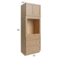RTA Asheville Rift Oak Shaker 33" x 96" Universal Oven Cabinet with 1 Decorative End Panel