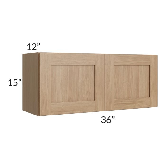 RTA Asheville Rift Oak Shaker 36" x 15" Wall Cabinet - Right Finished Side