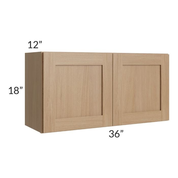 RTA Asheville Rift Oak Shaker 36" x 18" Wall Cabinet - Left Finished Side