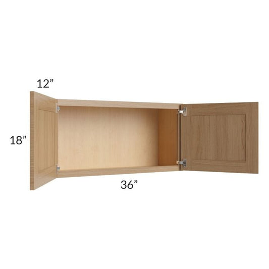 RTA Asheville Rift Oak Shaker 36" x 18" Wall Cabinet - Right Finished Side