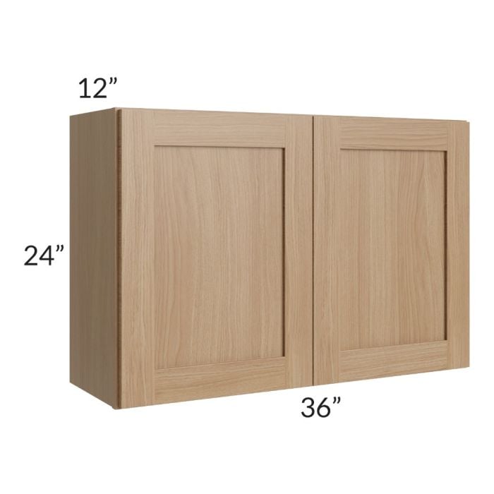 RTA Asheville Rift Oak Shaker 36" x 24" Wall Cabinet - Right Finished Side