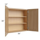 RTA Asheville Rift Oak Shaker 36" x 36" Wall Cabinet - Left Finished Side with 2 Decorative End Panels