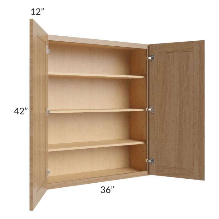RTA Asheville Rift Oak Shaker 36" x 42" Wall Cabinet - Both Finished Sides