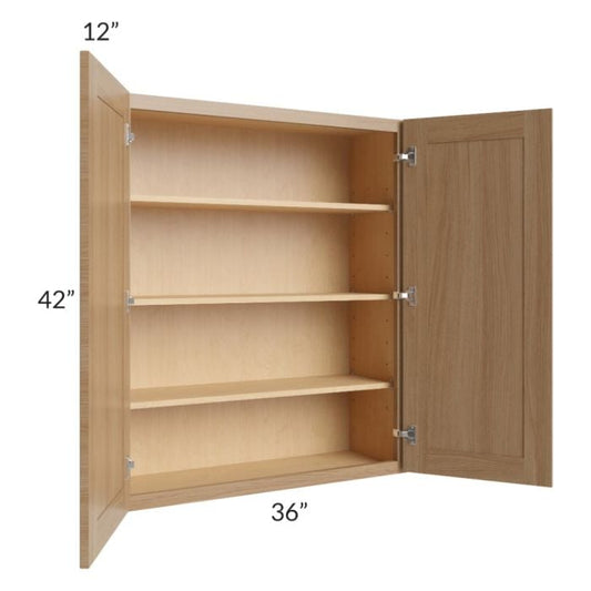 RTA Asheville Rift Oak Shaker 36" x 42" Wall Cabinet - Right Finished Side