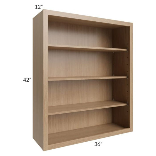 RTA Asheville Rift Oak Shaker 36" x 42" Wall Open Cabinet with 2 Decorative End Panels