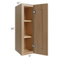 RTA Asheville Rift Oak Shaker 9" x 30" Wall Cabinet - Left Finished Side