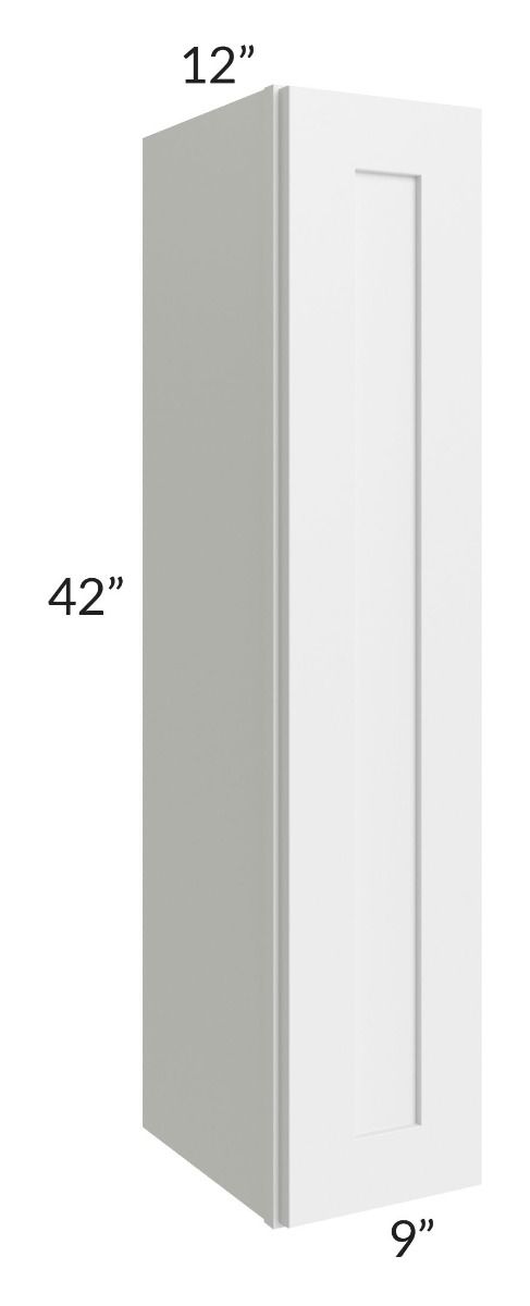 RTA Asheville White Shaker 09" x 42" Wall Cabinet with 1 Decorative End Panel