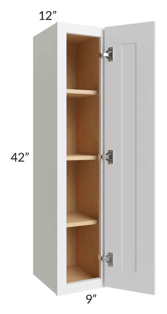 RTA Asheville White Shaker 09" x 42" Wall Cabinet with 1 Decorative End Panel