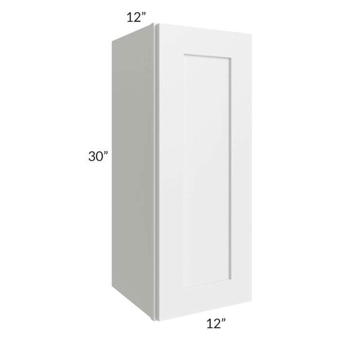 RTA Asheville White Shaker 12" x 30" Wall Cabinet with 2 Decorative End Panels