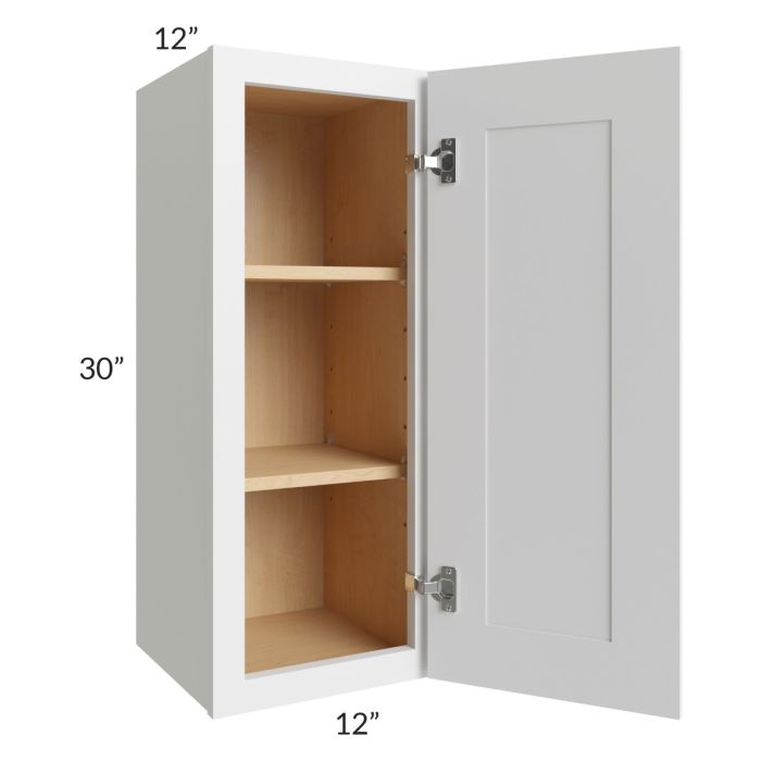 RTA Asheville White Shaker 12" x 30" Wall Cabinet with 2 Decorative End Panels