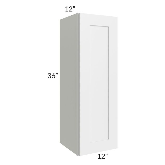 RTA Asheville White Shaker 12" x 36" Wall Cabinet with 2 Decorative End Panels