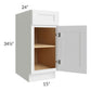 RTA Asheville White Shaker 15" Base Cabinet with 1 Roll Out Tray