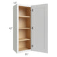 RTA Asheville White Shaker 15" x 42" Wall Cabinet with 1 Decorative End Panel