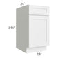RTA Asheville White Shaker 18" Base Cabinet with 1 Decorative End Panel