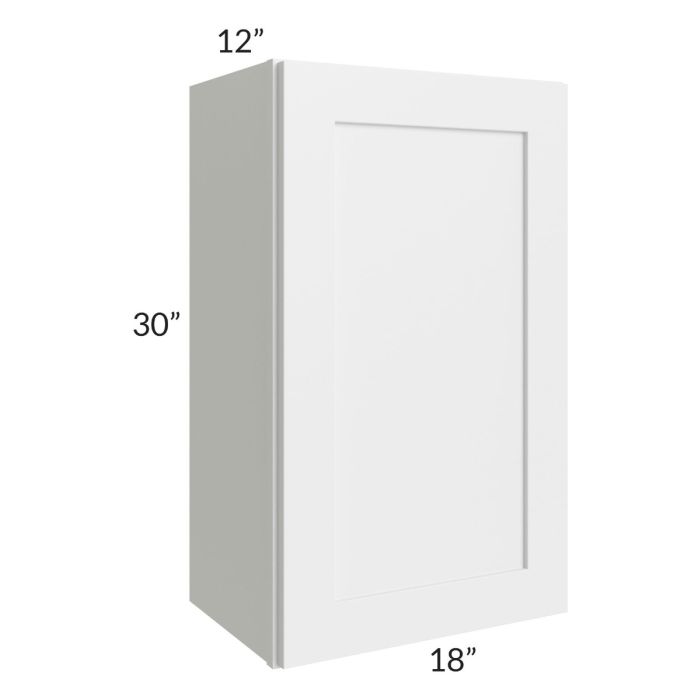 RTA Asheville White Shaker 18" x 30" Wall Cabinet with 2 Decorative End Panels