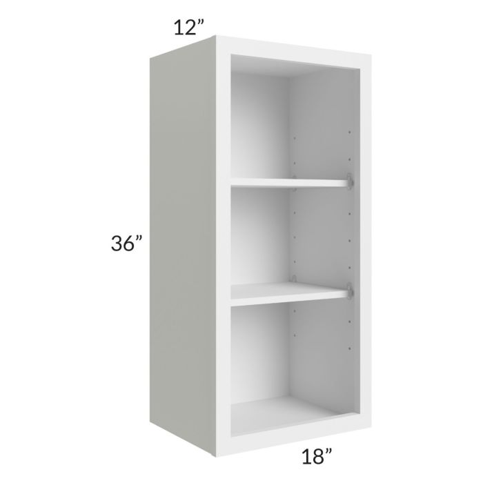 RTA Asheville White Shaker 18" x 36" Wall Open Cabinet