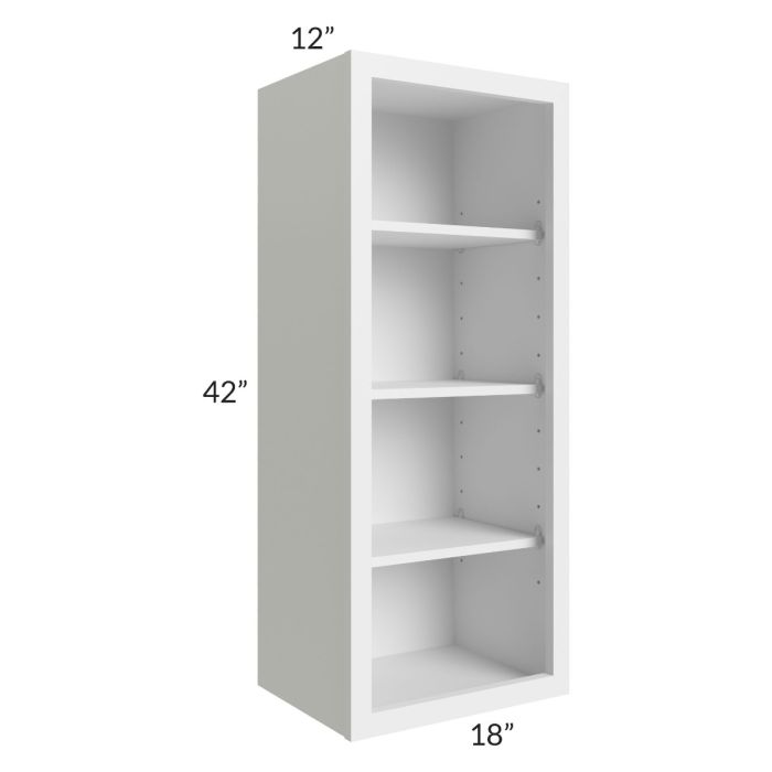 RTA Asheville White Shaker 18" x 42" Wall Open Cabinet