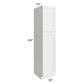 RTA Asheville White Shaker 18" x 84" Wall Pantry Cabinet with 4 Roll Out Trays