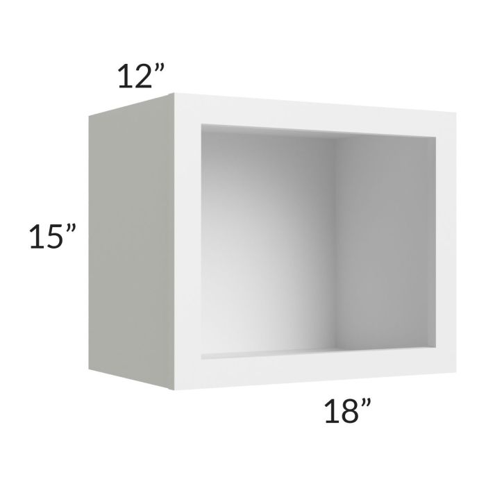 RTA Asheville White Shaker 18x15 Wall Open Cabinet