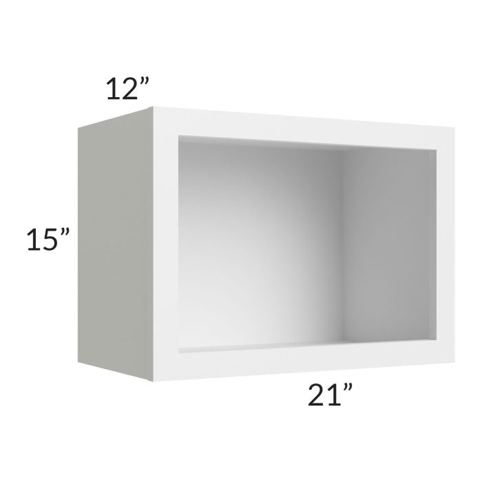 RTA Asheville White Shaker 21x15 Wall Open Cabinet