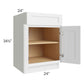RTA Asheville White Shaker 24" Base Cabinet with 2 Roll Out Trays and 1 Decorative End Panel