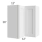 RTA Asheville White Shaker 24" x 30" Easy Reach Wall Cabinet