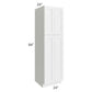RTA Asheville White Shaker 24" x 84" Wall Pantry Cabinet with 1 Roll Out Tray
