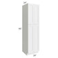 RTA Asheville White Shaker 24" x 90" Wall Pantry Cabinet with 3 Roll Out Trays and 2 Decorative End Panels