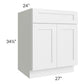 RTA Asheville White Shaker 27" Sink Base Cabinet